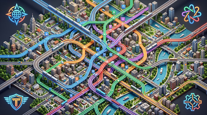 create transportation map, transit map, route map and bus network map