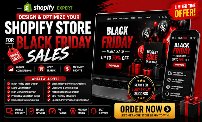 design and optimize your shopify store for black friday sales
