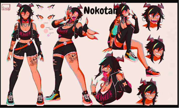 create detailed nsfw furry reference sheet ready for commissions