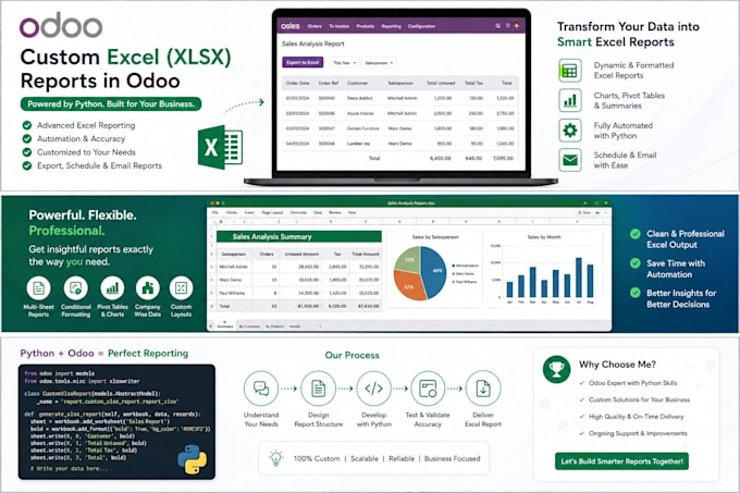 develop custom excel xlsx reports in odoo using python