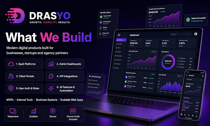 develop saas CRM erp pos and full stack web apps