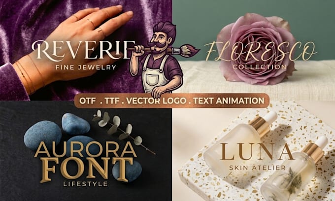 design a custom otf ttf font typeface vector text logo font animation sanskrit