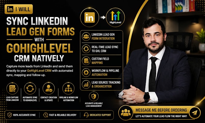 sync linkedin lead gen forms with gohighlevel CRM natively