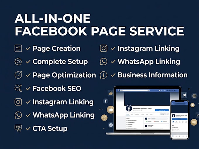 create, setup, link and optimize your facebook business page