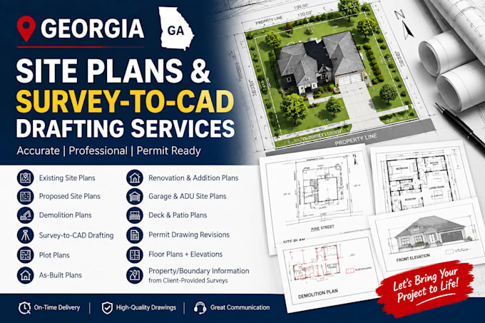 draft georgia site plans, demolition plans, survey and permit drawings
