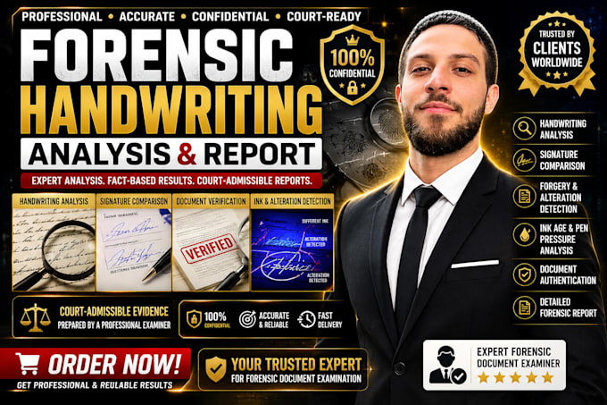 do handwriting and signature analysis, forgery detection, report writing,