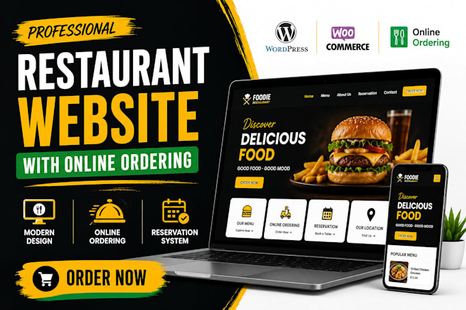 design restaurant website online ordering and reservation food ordering