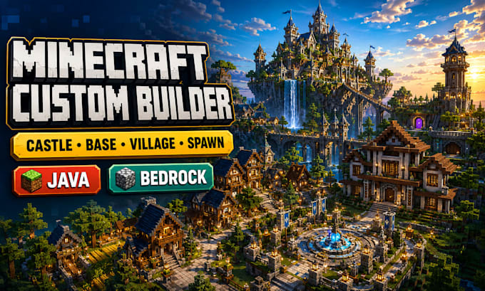 build minecraft castle base village spawn maps java bedrock custom world builder