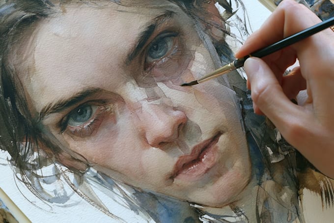 create watercolor portrait art