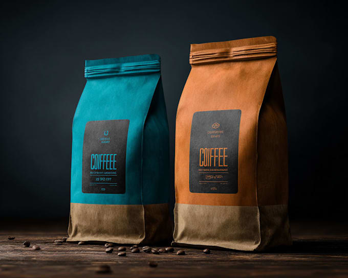 create a coffee bag, packaging and label sticker design