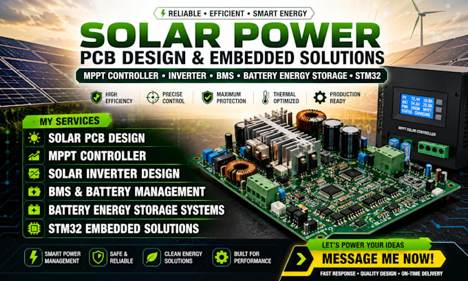 do solar pcb design mppt controller inverter bms battery energy storage stm32