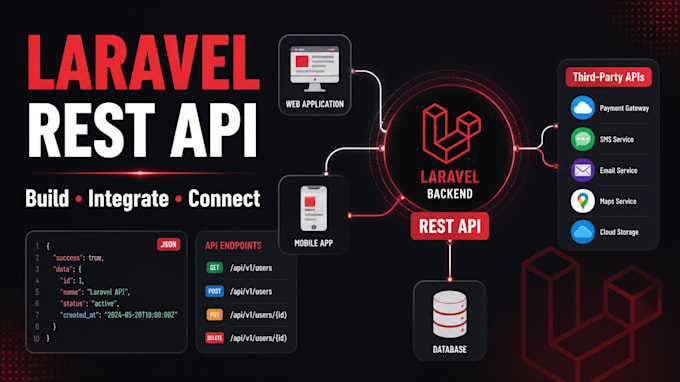 develop a laravel rest api and integrate third party apis