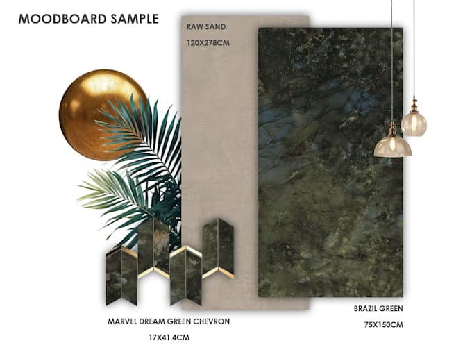 create a professional interior design mood board