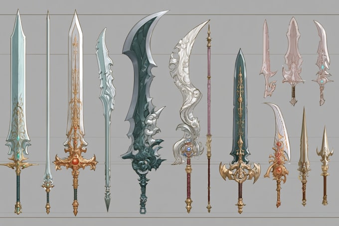 create weapon design and illustration