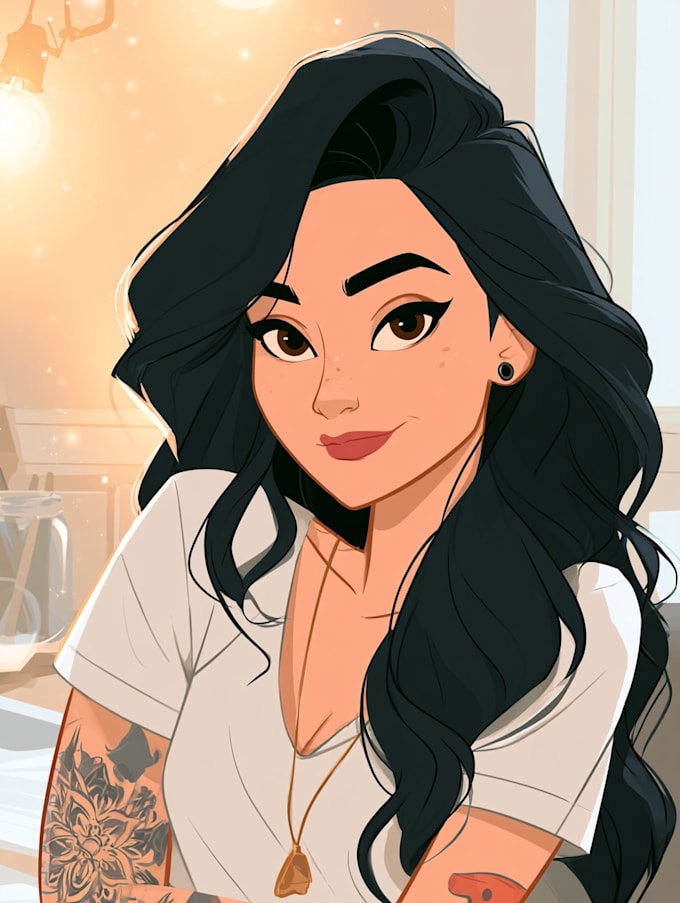 create a disney cartoon illustration