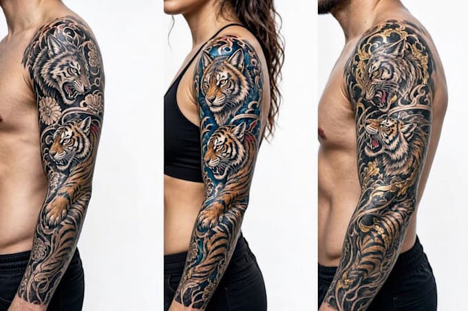 professionally design your sleeve tattoo , chest tattoo