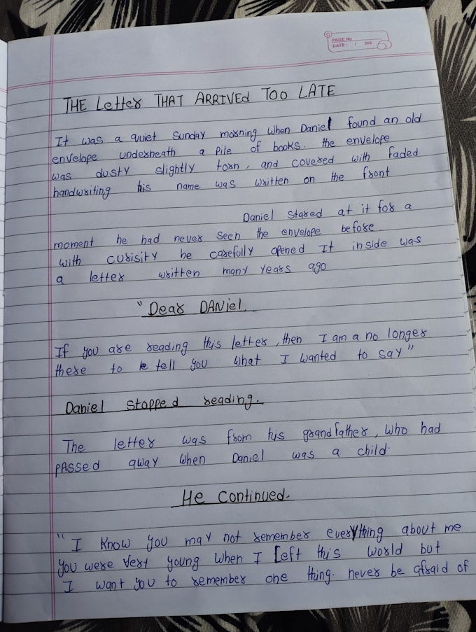 write anything in neat and clean handwriting