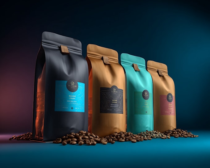 create a coffee bag, packaging and label sticker design
