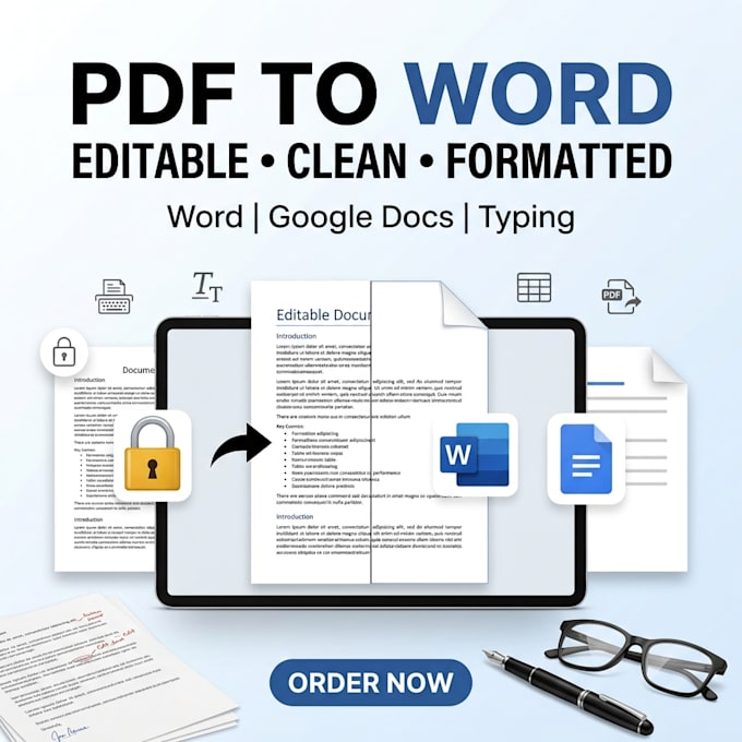 convert PDF to word or google docs with accurate formatting