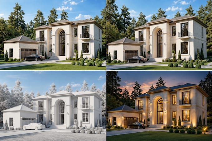 create photorealistic architectural exterior rendering for architects