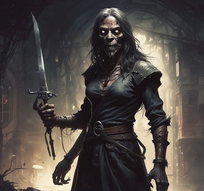 create gothic horror fantasy character art