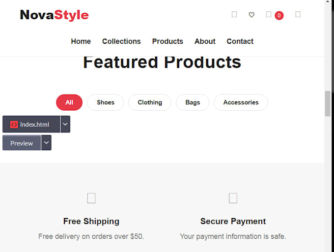 build a modern responsive ecommerce website using HTML CSS and javascript
