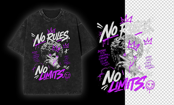 create print ready dtf and dtg halftone artwork for custom t shirts