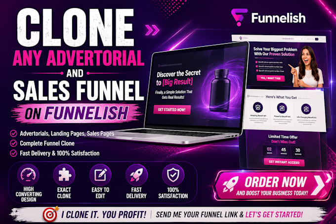 clone advertorial page on funnelish, funnelish page, samcart sales page, samcart