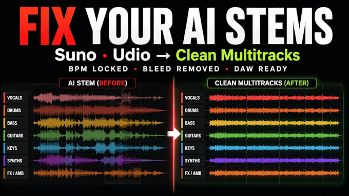turn your suno or udio stems into clean daw ready multitracks