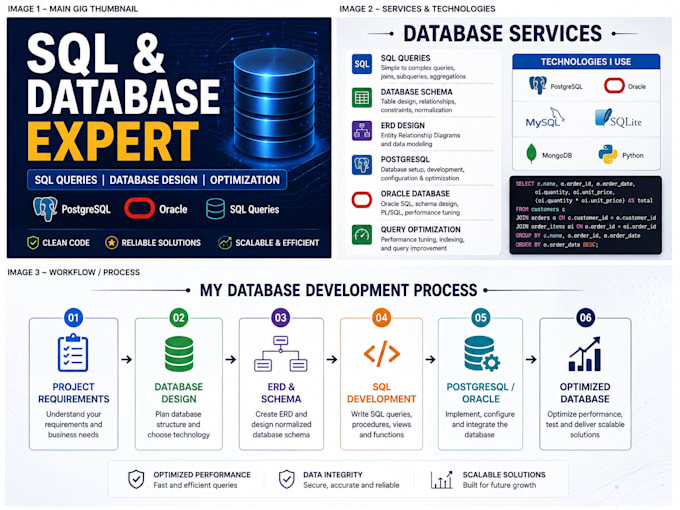 write sql queries and develop your database