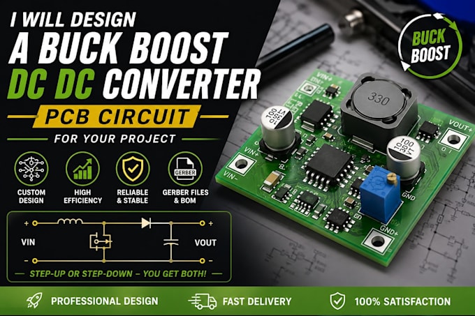 design a buck boost dc dc converter pcb circuit for your project