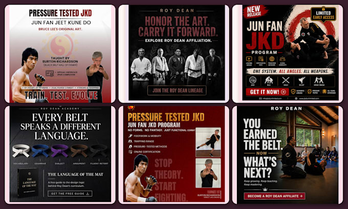 design meta ad creatives for bjj and jkd academy