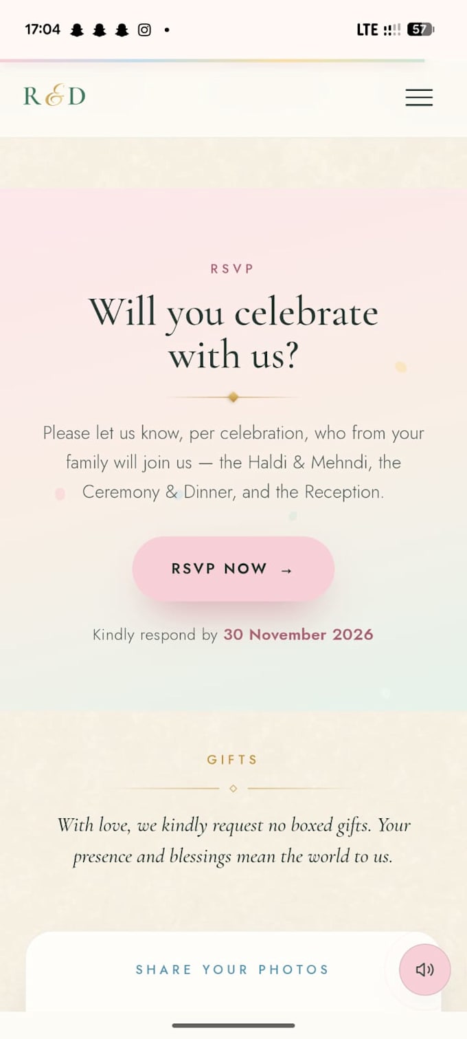 build a custom wedding website with rsvp and countdown