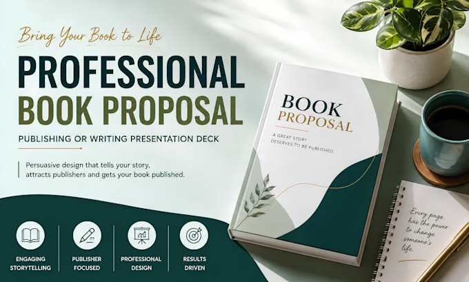 design a professional book proposal, publishing or writing presentation deck