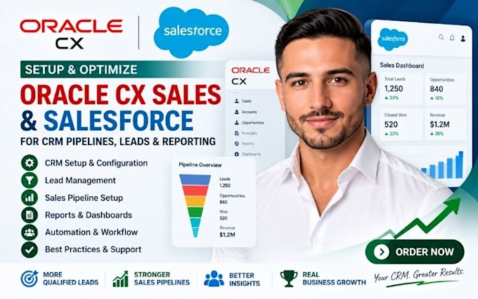 setup oracle cx sales salesforce CRM for pipeline leads reporting structure