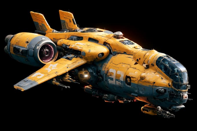 draw sci fi spaceship concept art or vehicle design