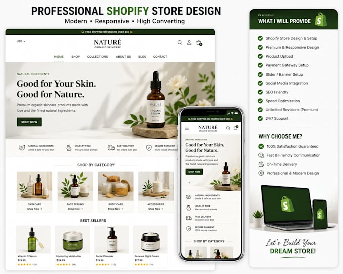 design and build a professional shopify store