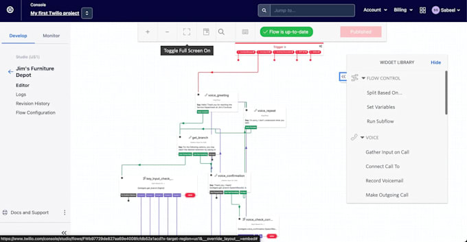 build twilio IVR, studio flow and call routing system