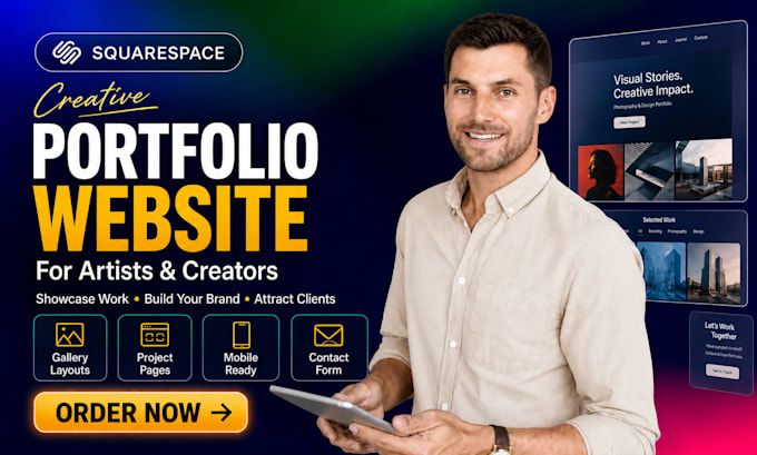 design squarespace portfolio website for artists and creators