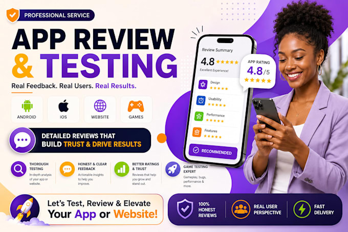 app review and test android ios app website review app ratings game testing
