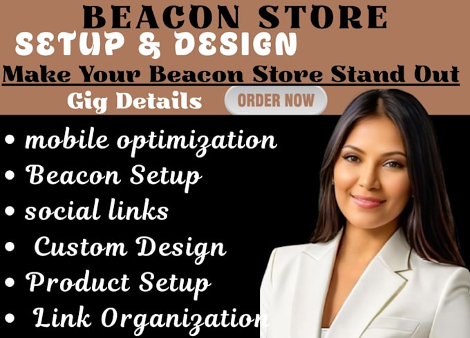 set up and design your beacon link in bio store