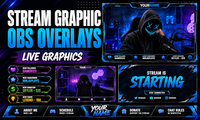design professional obs overlays and stream graphics