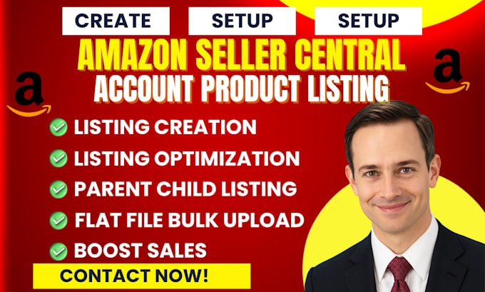 setup amazon seller central account create product listing