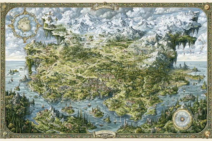 fantasy map illustration for map