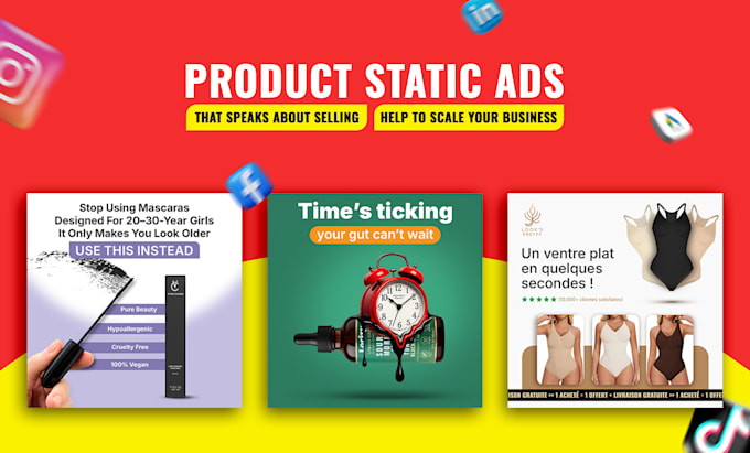 design product static ads for advertising creative image