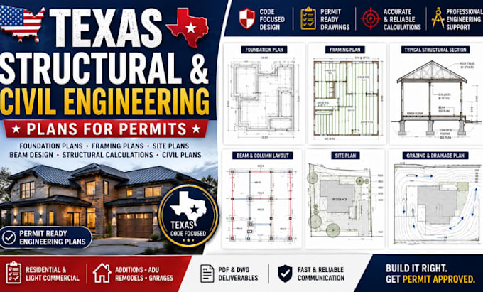 florida north carolina texas structural civil engineering plans for permits