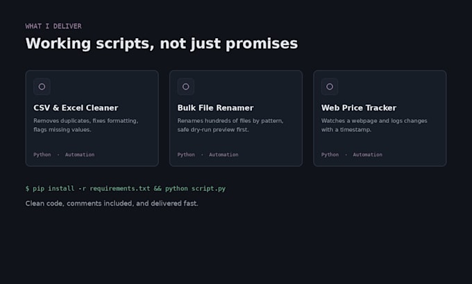 write python scripts for automation, data cleaning, odoo