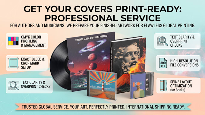 pro prepress service for book, vinyl,cd, cassettes covers