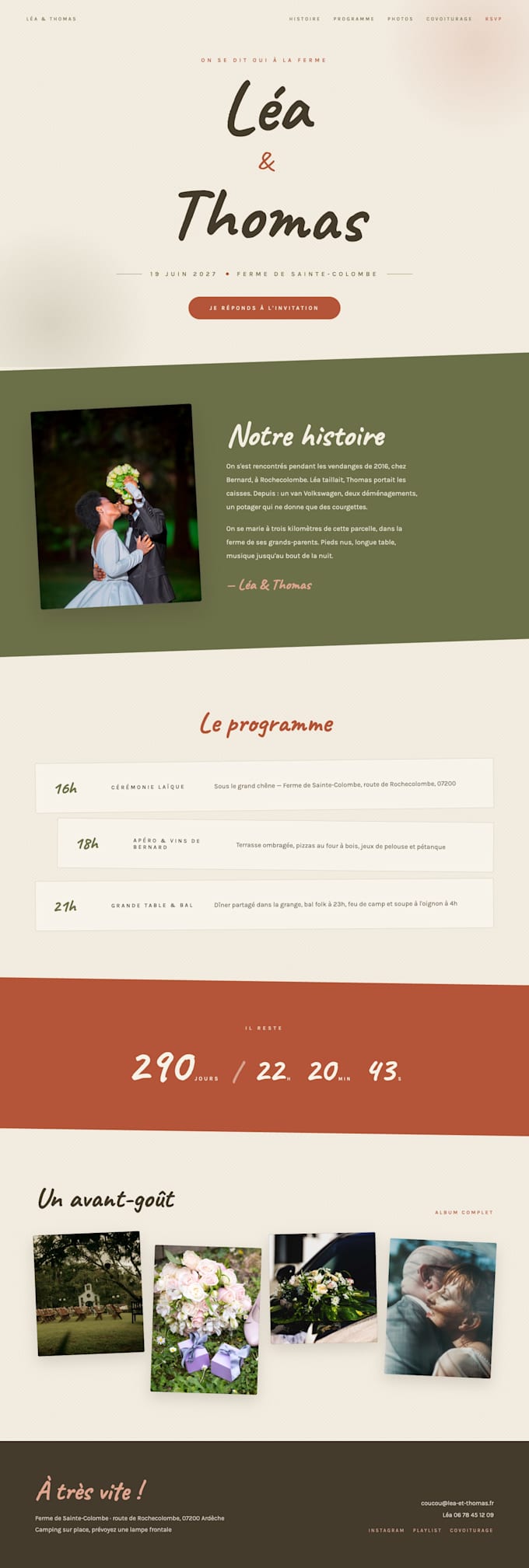 design and develop a custom responsive wedding website