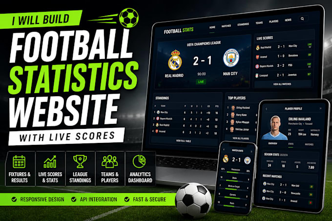 build a football statistics website with live scores